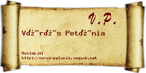 Vörös Petúnia névjegykártya